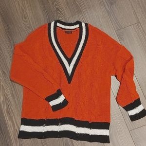 rag & bone Talia Deep V-Neck Cableknit Sweater